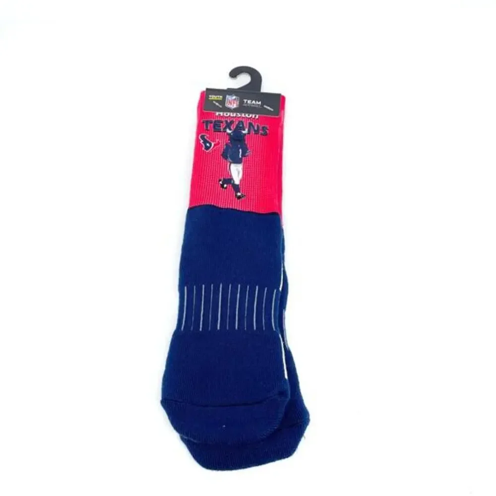 NFL Houston Texans‎ Youth For Bare Feet Team Socks Quarter Length Socks Blue Red